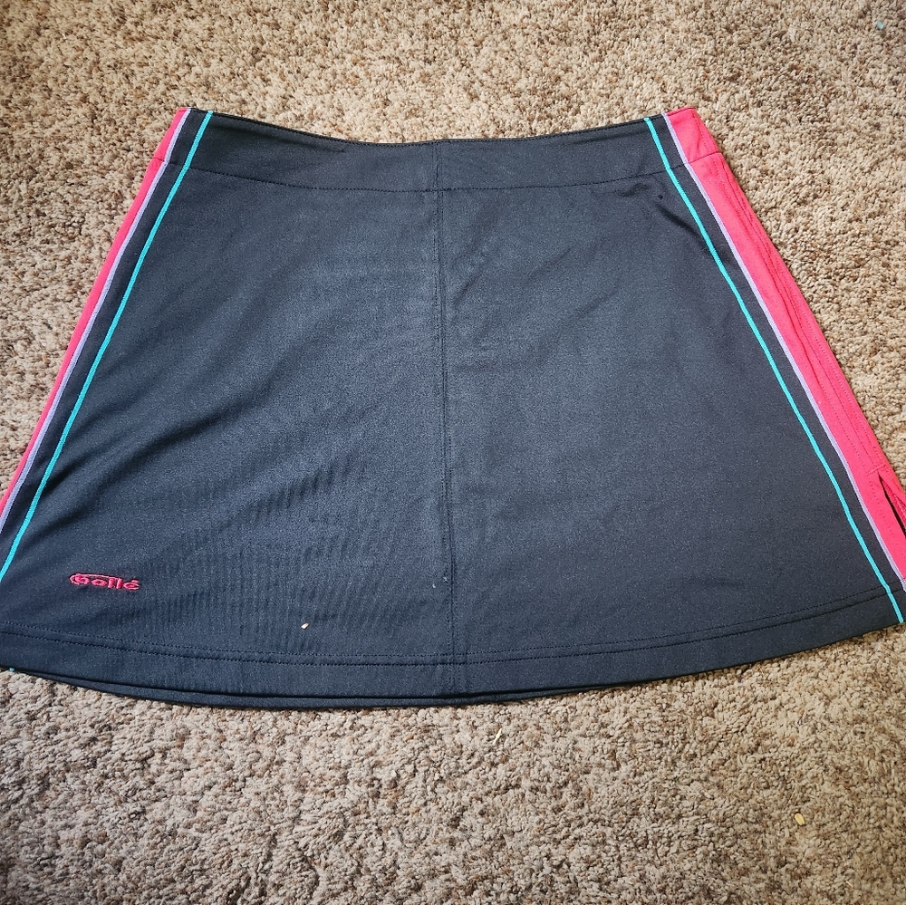 Vintage Athletic Skirt Black and Red Women's